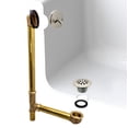 thumbnail image 4 of Westbrass 22-1/2" 17 ga. Brass Bathtub Assembly with Trip Lever and Strainer Drain, Polished Nickel, 4 of 17