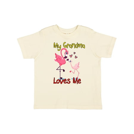 

Inktastic My Grandma Loves Me Flamingo Gift Toddler Boy or Toddler Girl T-Shirt