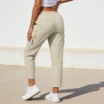 thumbnail image 5 of cocolona Womens Summer Casual High Waist Cargo Pants Elastic Waist Straight Wide Leg Outdoor Hiking Pants with Pockets, 5 of 5
