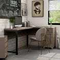 thumbnail image 5 of 24/7 Shop At Home Elk Wood L-Shape Desk with 1-Drawer, Reclaimed Oak, 5 of 5