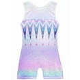 thumbnail image 6 of Leotards for Girls Gymnastics Kids Children Biketard with Shorts Sparkly Rainbow Star Dance Unitards Purple, 6 of 7