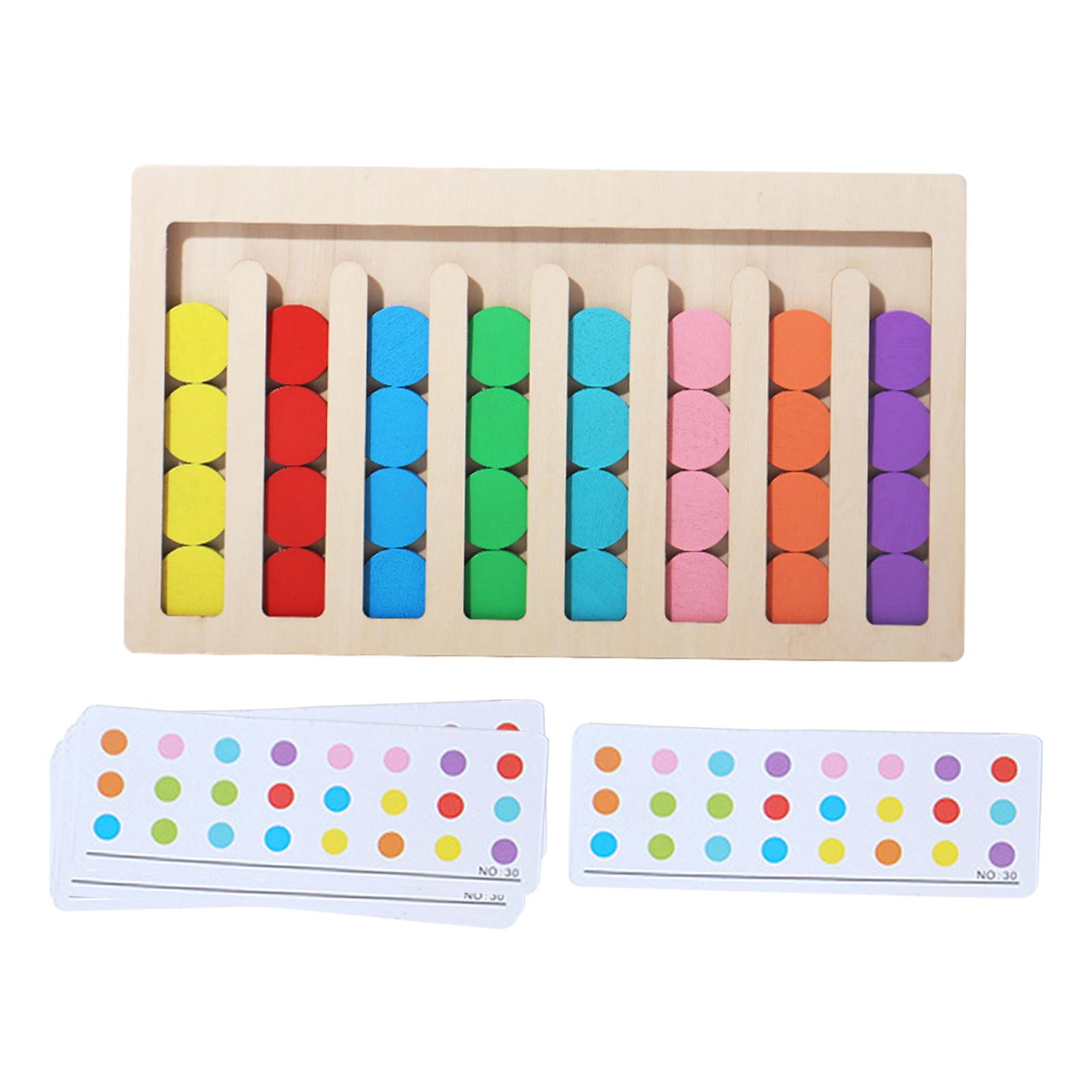 Montessori Wooden Toys, Color Shape Matching Toys Brain Teasers Logical Game Preschool Slide