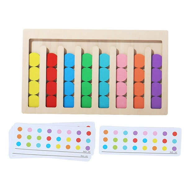 Juguetes de madera Montessori, rompecabezas, juego lógico, juguetes para combinar colores y formas. 8 colores