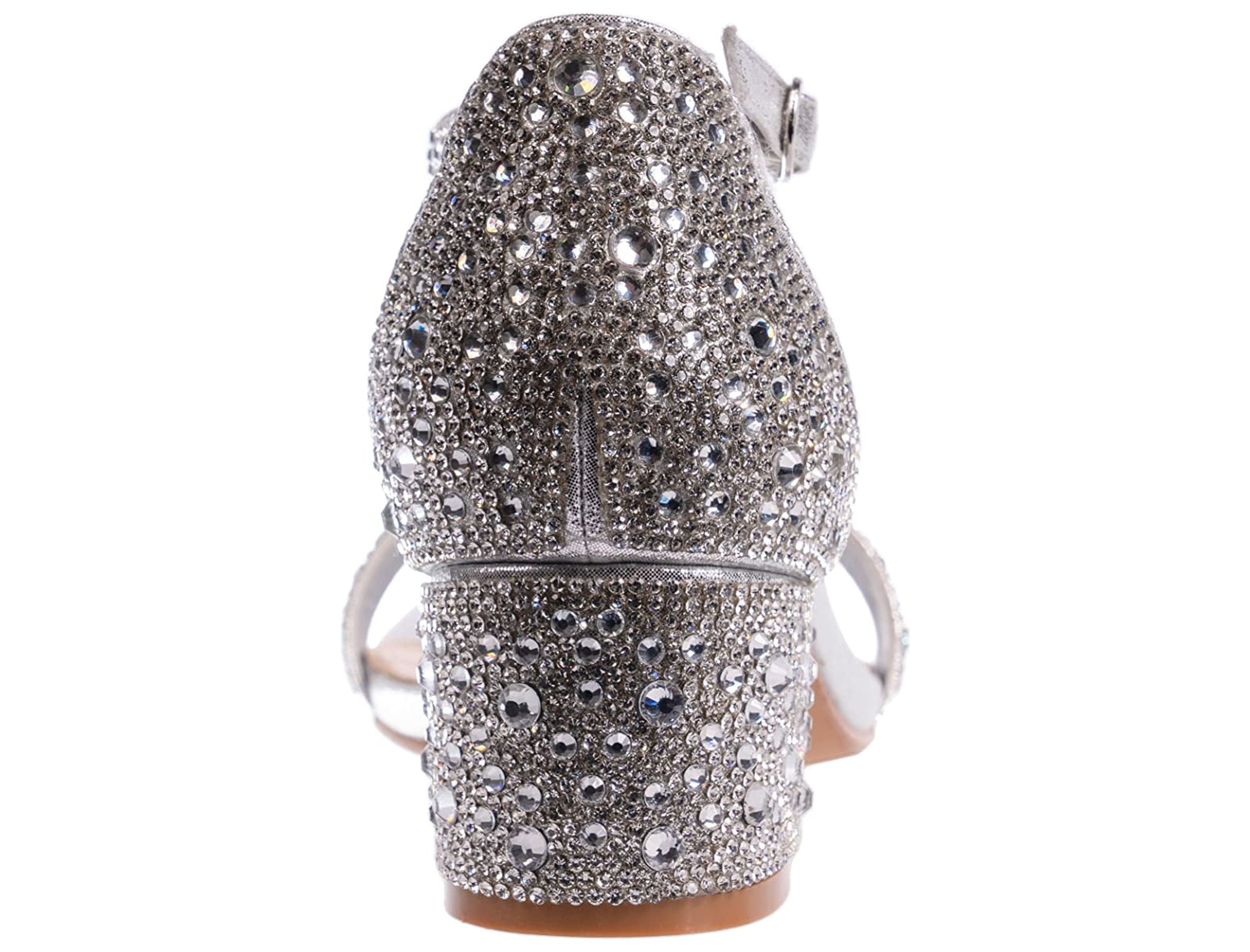 Ninety Union Lady Couture Dazzle 2 Inch Mid Block Heel Rhinestone Sandal, Silver, 13 Ninety Union Lady Couture Dazzle 2 Inch Mid Block Heel Rhinestone Sandal, Silver, 13