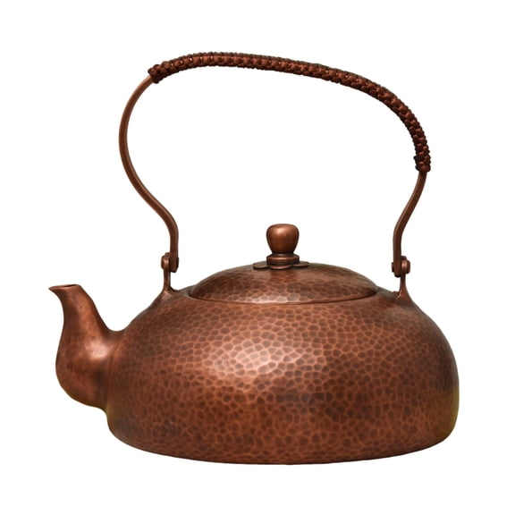 Pure Copper Kettle for Stovetop, Fast Heating, Hand-Hammered Decorative Teapot for Boiling Water, Tea & Coffee, No Coating Inside, Ayurvedic Wellness for Teahouses