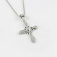 thumbnail image 2 of Women's Cross Pendant 2 Ct Round Cut White Moissanite 14K White Gold Plated, 2 of 3