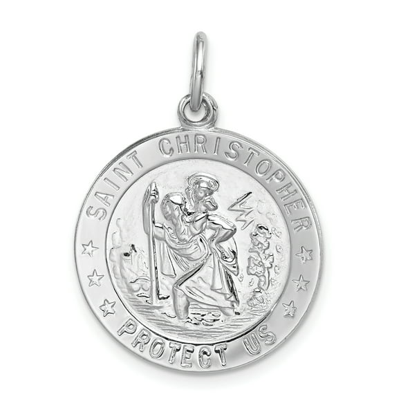 925 Sterling Silver Saint Christopher Medal Necklace Charm Pendant Religious Patron St