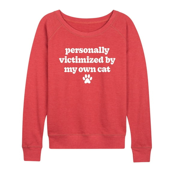 Instant Message - Victimized By My Cat - Women's Lightweight French Terry Pullover