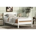 thumbnail image 5 of White Twin Bed with Headboard & Footboard, Space-Saving Rubber Wood Design for Apartments & Studios Modern Minimalist Storage Bed Frame, 5 of 11