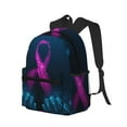 thumbnail image 2 of Daiia Two Human Hands are Holds Pink Ribbon Awareness School Backpack for Men Women, Unisex Large Waterproof Bookbag Schoolbag Casual Daypack for High School/College/Teens/Travel/Work Black, 2 of 8