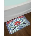 thumbnail image 2 of Turkish Pattern Bath Mat, Floral Nature Art Motifs from Istanbul Abstract Plant in a Vase, Plush Bathroom Decor Mat with Non Slip Backing, 29.5" X 17.5", Scarlet Green, by Ambesonne, 2 of 2