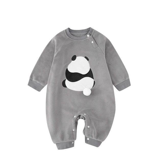 FAOWME Barboteuse à Manches Longues pour Filles, Gris 18-24 Mois