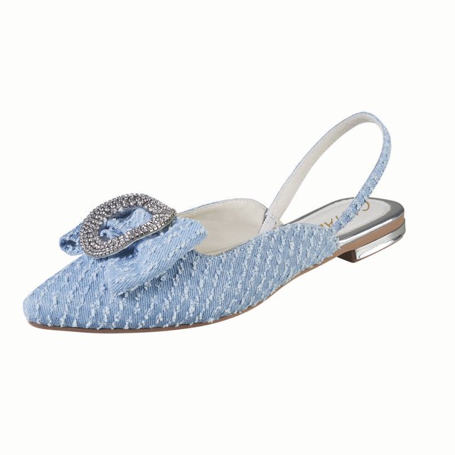 Balerina Para Mujer CASTALIA 146-13 Mezclilla Con Pedreria