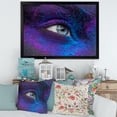 thumbnail image 3 of Designart 'Woman Eye With Dry Paint Dust Pigment On Face' Modern Framed Art Print, 3 of 4