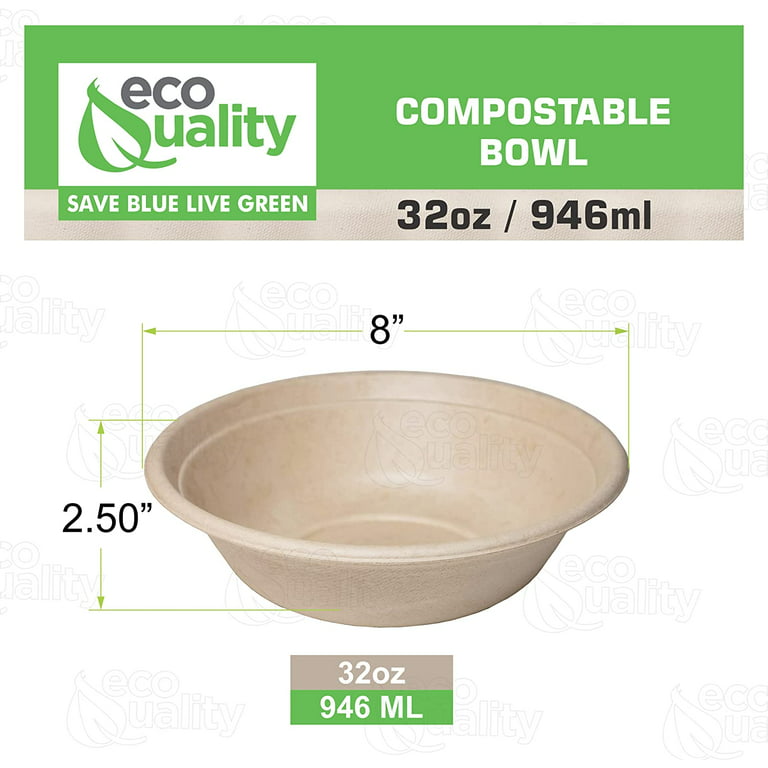 300 Pack] 10 inch 3-Compartment Round Disposable Plates - Biodegradable,  Compostable, Sugarcane, Wheat Straw Fiber, Bagasse - Environmental Paper  Plate, Tree Free, Sturdy by EcoQuality 