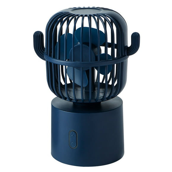 Cactus Fan Cute Desk Fan Small Mini Office Desk Fan (Blue)