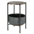 thumbnail image 1 of Costway Table d'Appoint Ronde Industrielle Table Basse avec Panier de Rangement et Cadre en Métal, 1 of 8