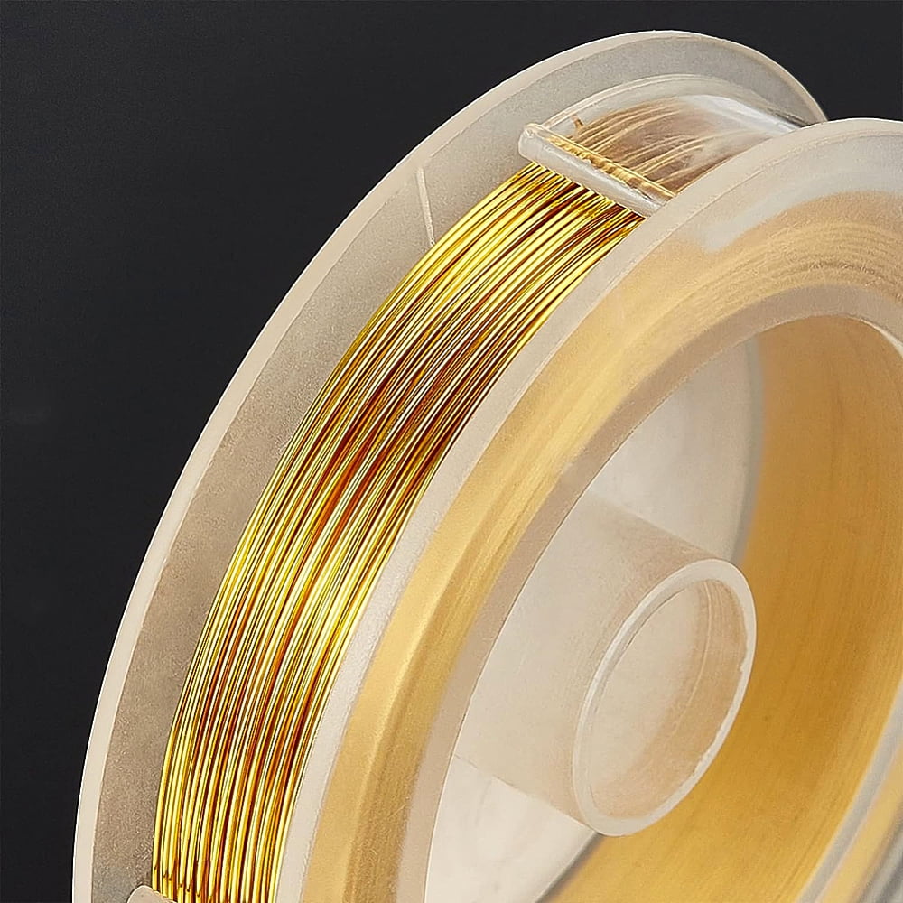 4 Rolls 4 Colors Round Copper Craft Wire Mixed Color 26 Gauge 0.4mm 60m/roll 1 roll/color for DIY