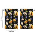thumbnail image 4 of Vintage the Small Daisy Sunflower Is Black Tier Kitchen Curtains for Bathroom Living Rod Pocket Window Drapes 28"x36" 2 Panels Window Treatment Tiers, 4 of 4