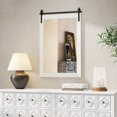 thumbnail image 4 of Gymax Farmhouse Wall Mirror Rustic Wood Frame Barn Door Style Decorative Mirror, 4 of 10