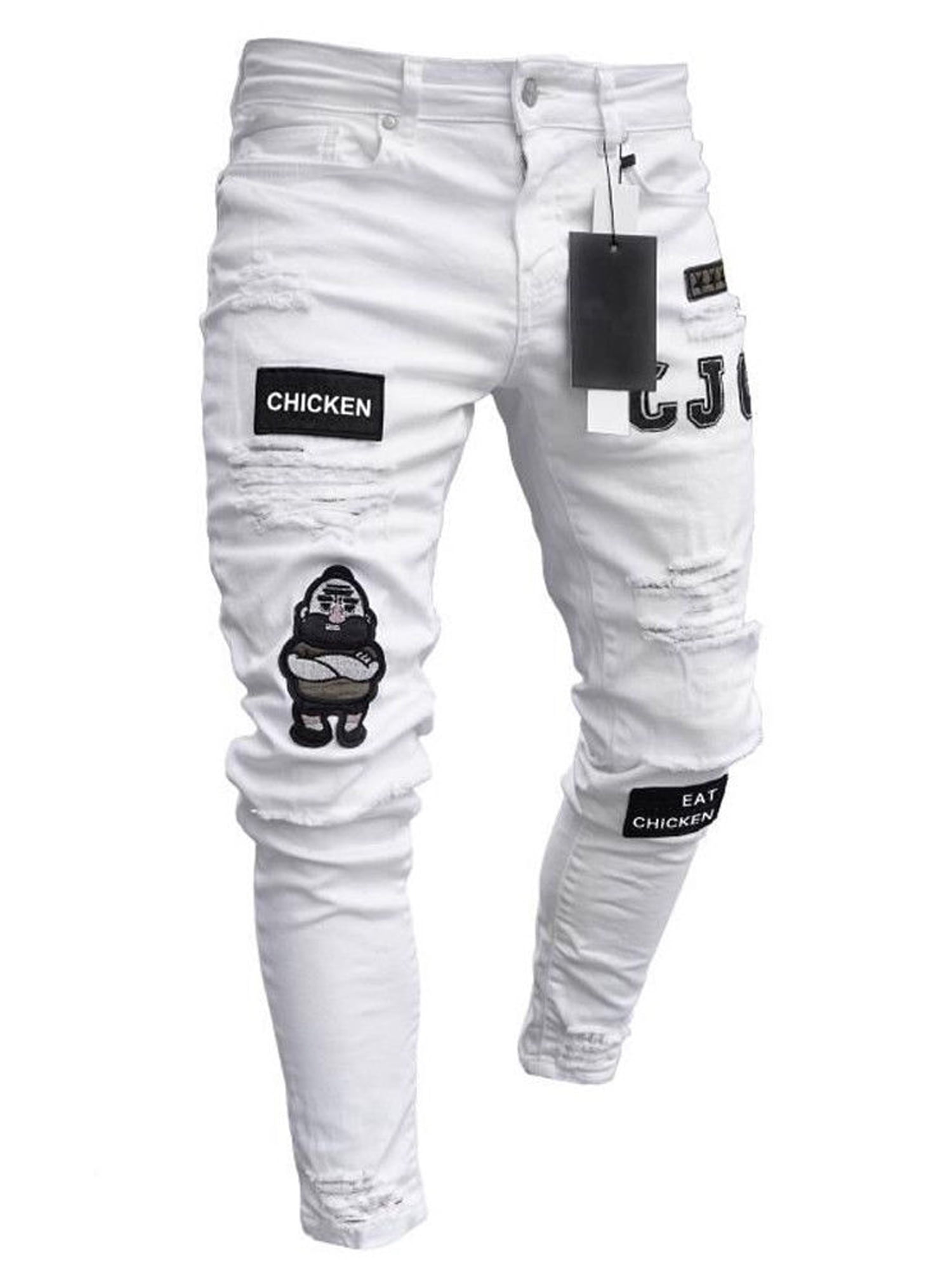 mens ripped jeans stretch