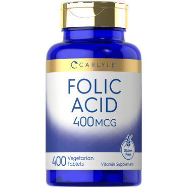 Folic Acid 400 mcg | 400 Tablets | For Men and Women | by Carlyle