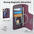 thumbnail image 2 of for iPhone 15 Wallet Case with Card Holder & Detachable Magnetic Case, PU Leather All-Round Protective Cover with RFID Blocking, Stand, Wristband, Support Wireless Charging, Purple, 2 of 14