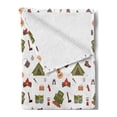 thumbnail image 2 of Camping Soft Flannel Fleece Throw Blanket, Campfire Map Lantern Guitar and Compass Discovery in Woodland Boys Kids Cartoon, Cozy Plush for Indoor and Outdoor Use, 50" x 70", Multicolor, by Ambesonne, 2 of 5