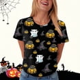 thumbnail image 6 of CAICJ98 Halloween T-Shirts for Women Cute Fall Shirt Funny Print Letter Autumn Festival Short Sleeve Tee Tops Women’s Halloween Shirt (Black,5XL), 6 of 8