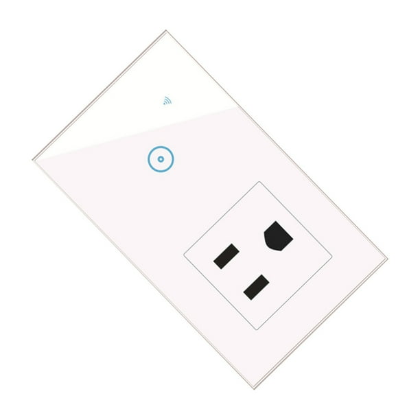 Yuarrent Enchufe de pared inteligente enchufe de EE. UU. WiFi temporizador inalámbrico Control remoto interruptor de pantalla táctil toma de corriente Electrodomésticos blanco Enchufe de EE. UU. Yuarrent HA005243-01