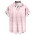 thumbnail image 4 of hoksml Men's Plaid Short Sleeve Camp Collar Button Down Shirts, Regular Fit Breathable Casual Tops for Beach Daily Vacation, 4 of 7
