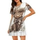 thumbnail image 1 of Fotbe C Bata de Dormir para Mujer con Estampado, Camisón de Algodón de Manga Corta, Ropa de Dormir Casual, 1 of 6