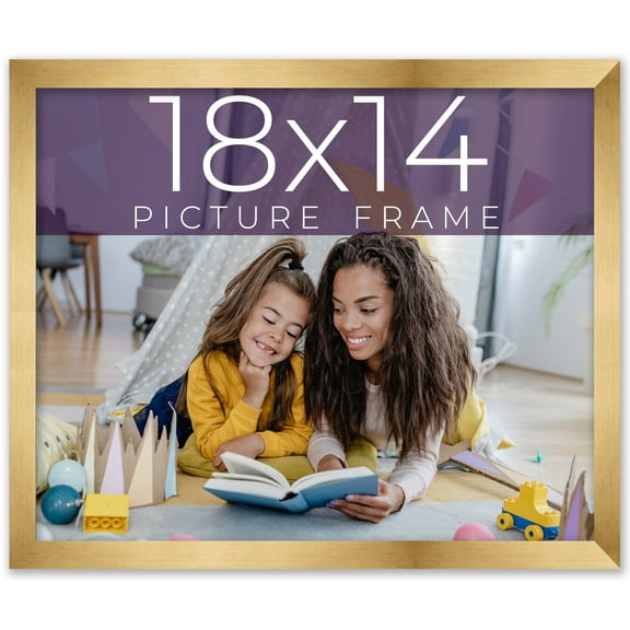 18x14 Frame Gold Bronze Solid Wood Picture Frame Width 0.75 Inches | Interior Frame Depth 0.5