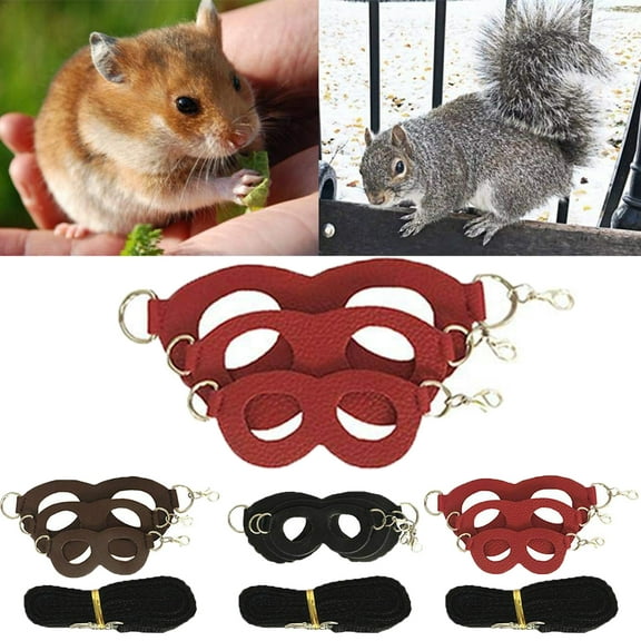 Meidiya Bearded Dragon Harness and Leash Adjustable(S,M,L, 3 Pack) - Soft Anti-lost Leather Reptile Lizard Leash for Hamster Rabbit Squirrel Chinchilla and Other Small Pet Animals