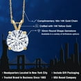 thumbnail image 2 of Gem Stone King 14K Yellow Gold White Moissanite Pendant Necklace for Women | 4.00 Cttw | Gemstone Birthstone | Round 10MM | With 18 inch Chain, 2 of 7