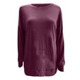 thumbnail image 5 of BLVB Women's Plus Size Fall Sweatshirt Casual Loose Crew Neck Long Sleeve Solid Pullover Tops Shirt with Pocket, 5 of 6