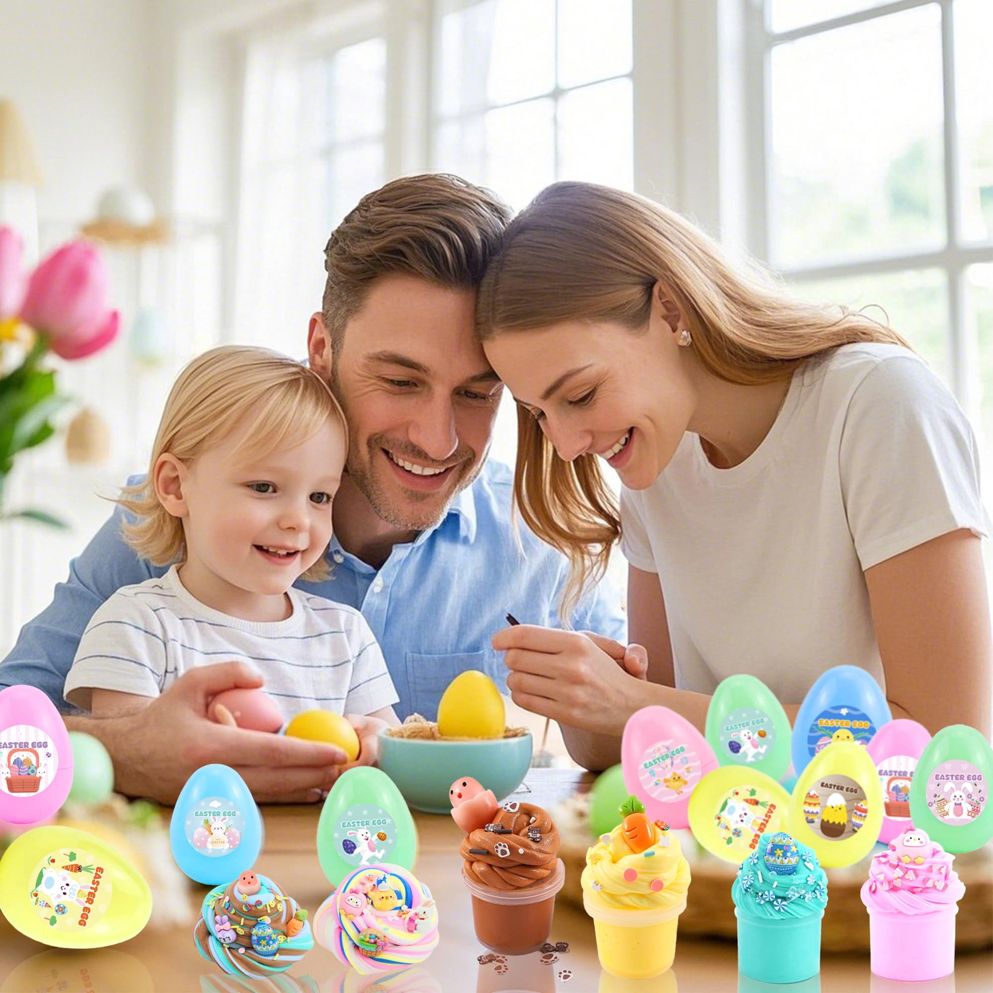 12 Pack Slime kit,DIY Butter Slime,Stress Relief Toys,Craft Toy, for Girl and Boys Party Favors,Easter Basket Fillings and Birthday Gift