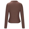 thumbnail image 5 of yillto Womens Long Sleeve V Neck Shirts Casual Business Collared Work Top Slim Basic 2024 Fall Shirt, 5 of 7