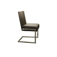 thumbnail image 3 of Casabianca Home Fontana Set of 2 Polyurethane Leather Dining Chairs - Brown, 3 of 5