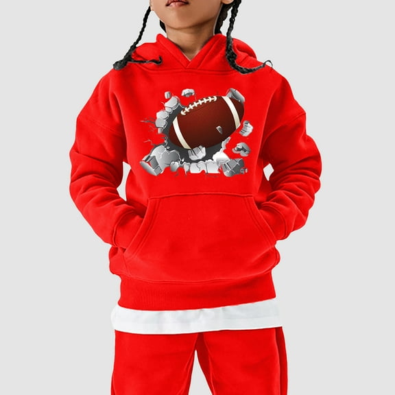 HUITKMM Girls Football Fan Sports Hoodie Retro Rugby Player Pullover Sweatshirt for Toddler Kids Teen Fans