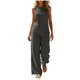 thumbnail image 2 of Neewe Two Piece Sets for Women Summer Outfits Lounge Cotton Linen Sets Round Neck Tops Wide Leg Long Pants Daily Outfits, 2 of 8