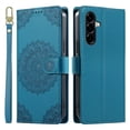 thumbnail image 2 of Leather Case For Samsung Galaxy A37 5G 6.7",Embossed Totem Wallet With Card Holder,Wristband, Shockproof Kickstand Magnetic Cover,Blue,For Galaxy A37 5G, 2 of 6