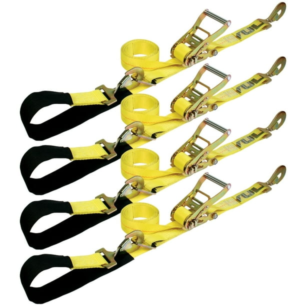 VULCAN Axle Tie Down Combo Strap with Snap Hook Ratchet 2 Inch x 114