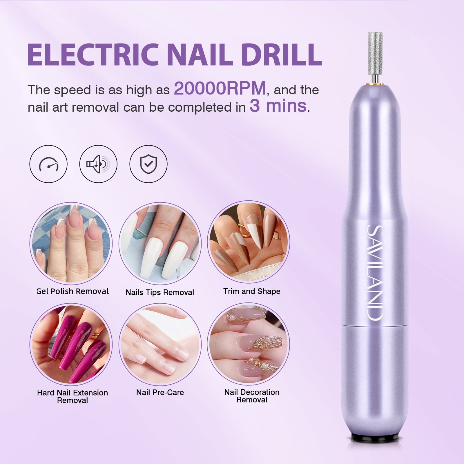 Saviland Gel X Nail Kit with Nail Drill – Nails Tips and Glue Gel Kit with 4-in-1 Nail Glue Gel 500PCS Full Cover Long Coffin Nails Tips U V Light Nail Design Kit for Nail Extension