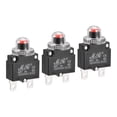thumbnail image 1 of Unique Bargains Circuit Overload Protector 9A AC125/250V DC32V Push Button Thermal Circuit Breaker with Waterproof Caps 3pcs, 1 of 5