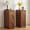 Walnut set of 2, variant on 7.87" Ultra Narrow Nightstand with 2 Drawer, Slim End Table with Arched Pattern Design Bedside Table for Bedroom, Walnut