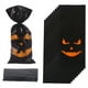 thumbnail image 1 of Xiao Hua Bolsas de dulces de Halloween, 150 unidades de celofán para Halloween, bolsas de regalo para galletas y bocadillos con cierre de lazo (negras), 1 of 4