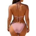 thumbnail image 5 of Two Piece Triangle Bikini Sets for Women String Bathing Suit Halter Top with Side Tie Bikini Bottom Complexion 3XL, 5 of 5