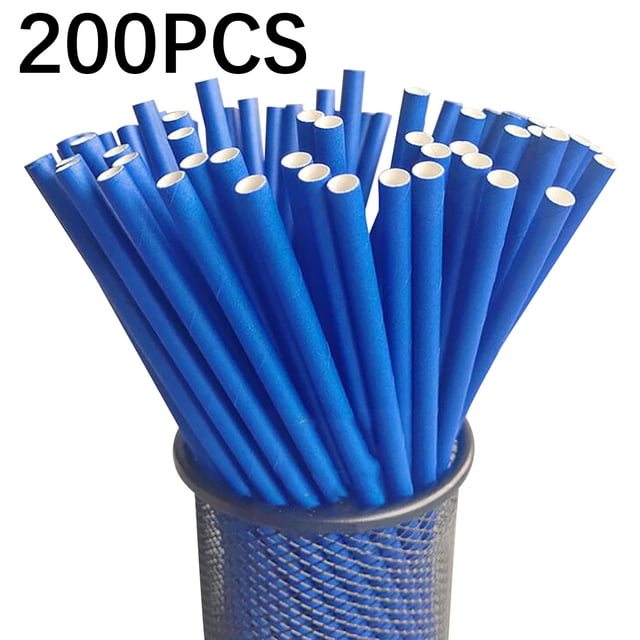 Sales Today Clearance! Disposable Paper Straws, Eco-Friendly Beverage Straws for Parties, Cake Decorations, Desserts, Events, and Drinks (200PCS, Biodegradable Party Supplies)