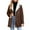 Brown, variant on Faux Suede Leather Jackets for Women Fashion Button Down Trench Coat Thermal Sherpa Lined Jacket Winter Long Sleeve Outwear Coats with Pockets